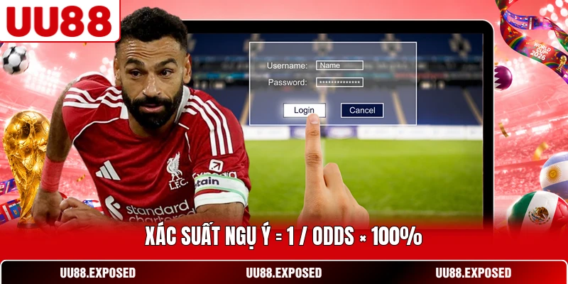 Công thức xác suất ngụ ý bằng 1 chia Odds nhân 100 phần trăm